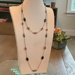 Elegant Black and Pink Beaded Necklace